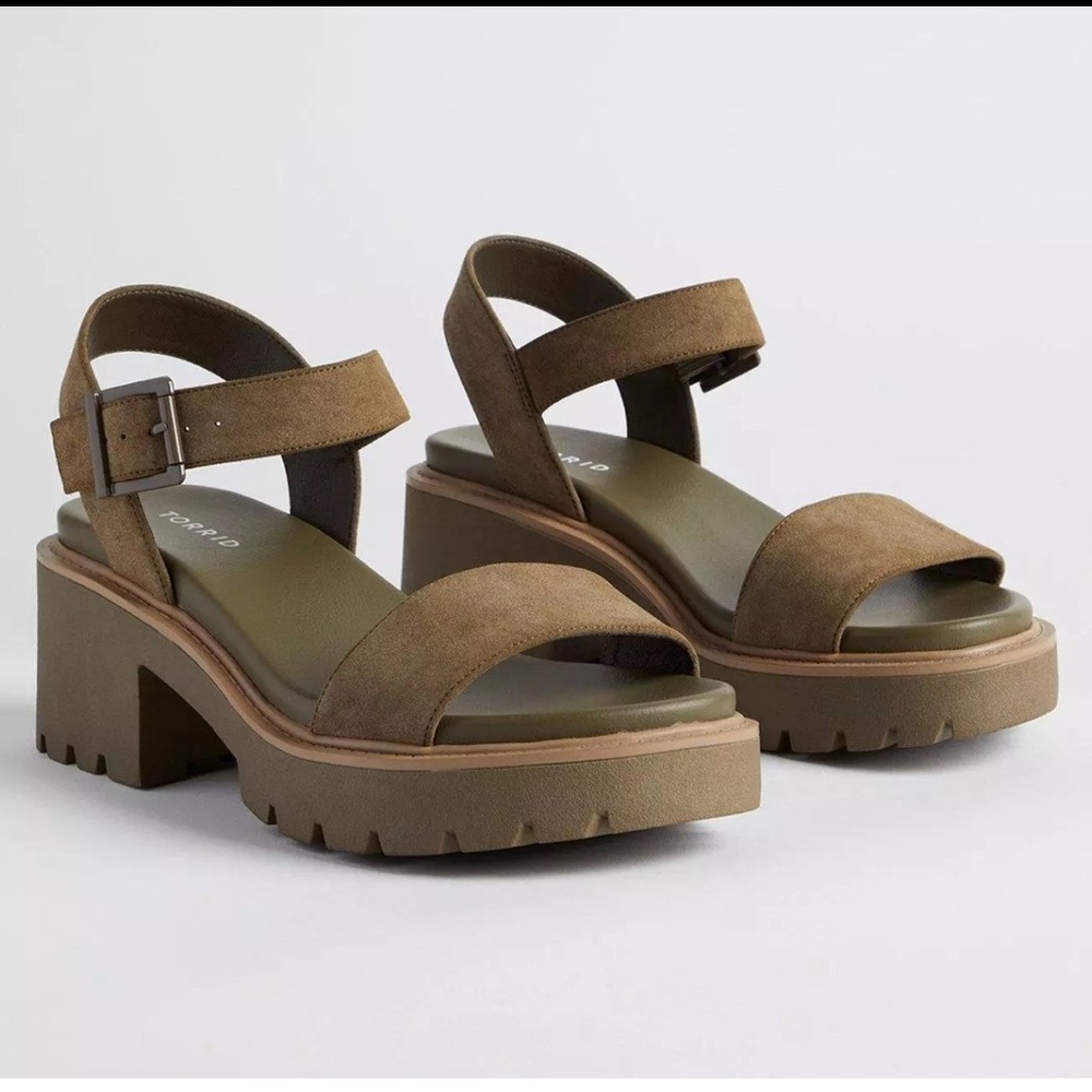 Chunky, Olive, Lug Bottom Sandals